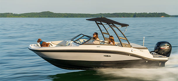 Sea Ray 190 Outboard driving in water