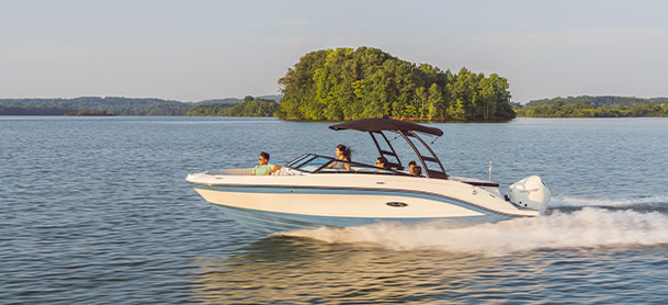 Sea Ray SPX 230 Outboard in the water