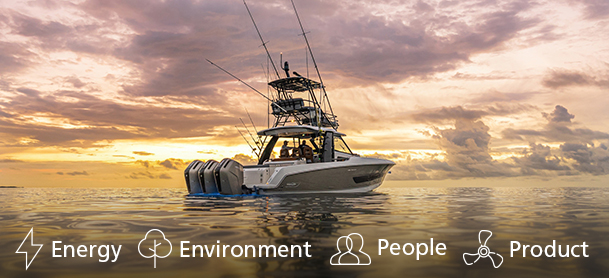 Boston Whaler with sustainability logos