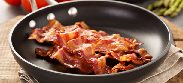 Bacon on a pan