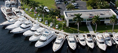 MarineMax Yacht Centers with multiple yachts docked