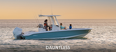 boston whaler dauntless in the water