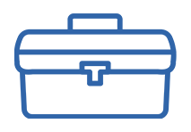 blue tool box icon