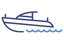 boat icon with water