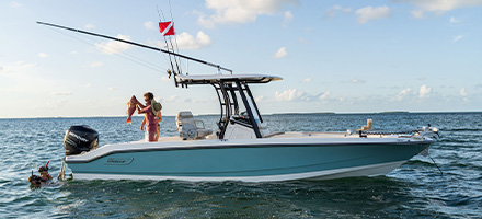 Boston Whaler on the water