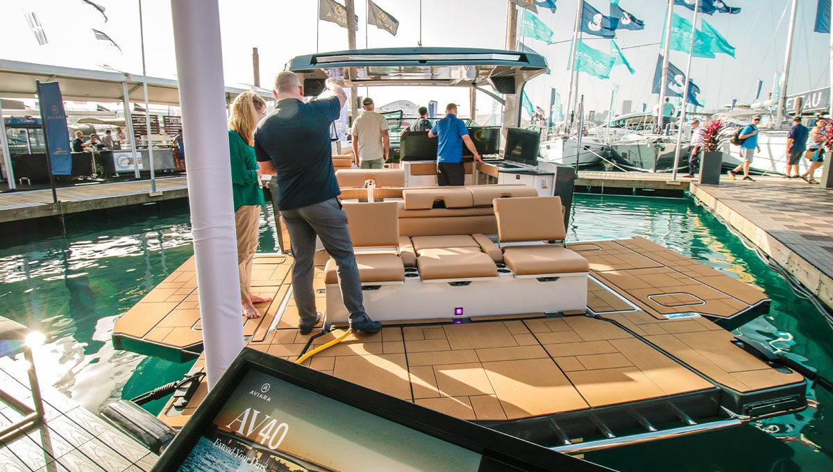 back view of boat with people on it