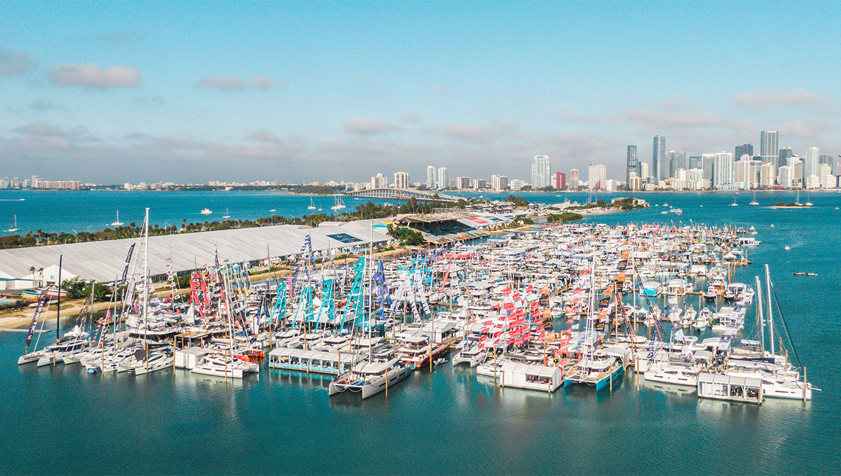 aerial view of Miami boat show