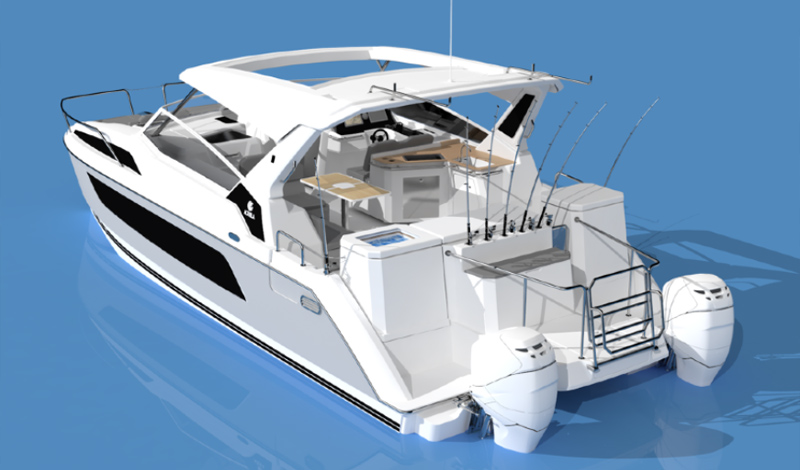 exterior view of the aquila 36 fishing and diving version