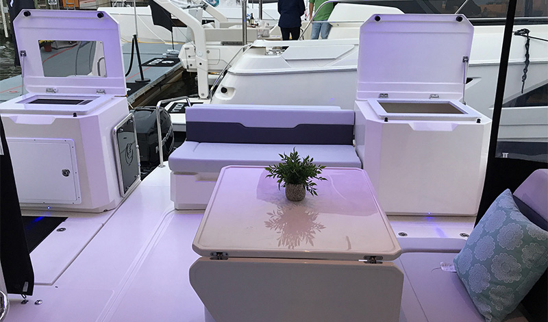 interior view of the aquila 36 fishing and diving version