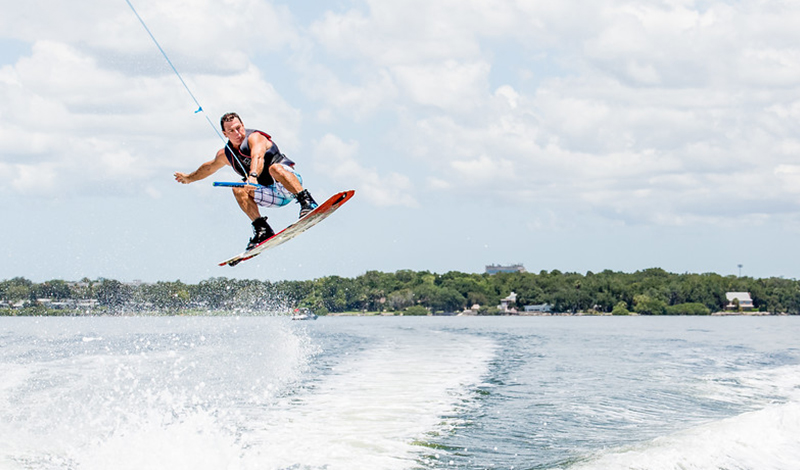 wakeboarder in the air