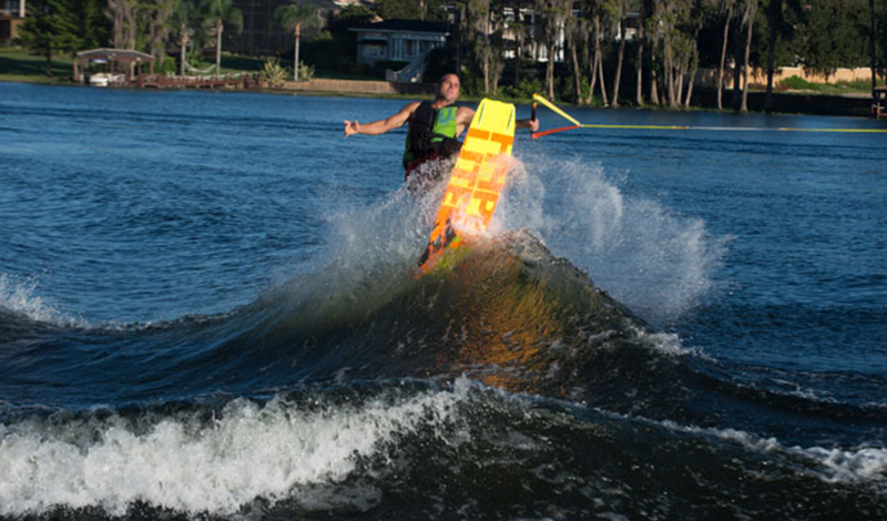 wakeboarder doing a double up