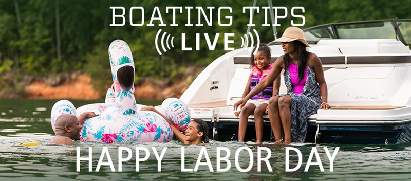 Family enjoying Labor Day on the boat