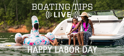 Family enjoying labor Day on the boat