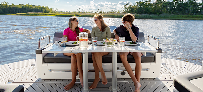 Couple of people on a yacht
