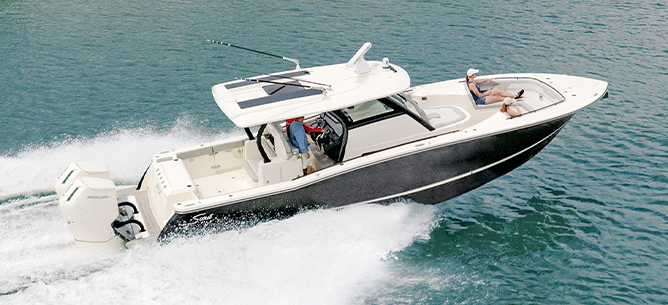 Scout boat on the water