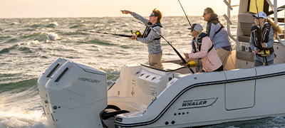 A group enjoying fishing on the 365 Conquest