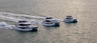 The Aquila yacht fleet cruising together