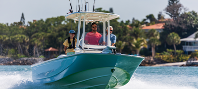 Boston Whaler 210 Montauk doing some freshwater fishing
