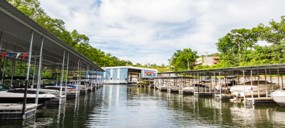 Water view of the Lake Ozark store