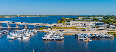 Side view of the Stuart Marina