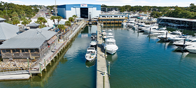 Overhead view of the Pensacola Marina