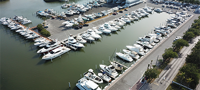 Overhead view of the St Pete marina