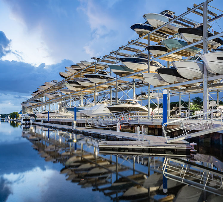 High and dry storage at marina