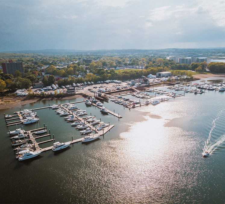 Ariel view of MarineMax Boston Marina