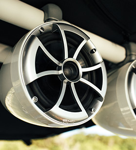 Interior detail view of an ATX boat