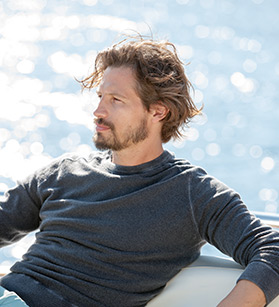 A man onboard of an Azimut yacht