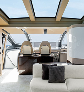 Detail interior view of Azimut yacht