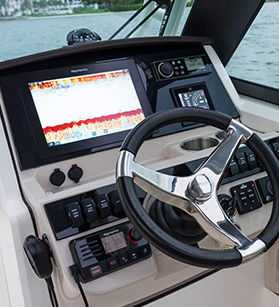 View of a Boston Whaler dashboard