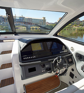 View of a Cobalt boat dashboard