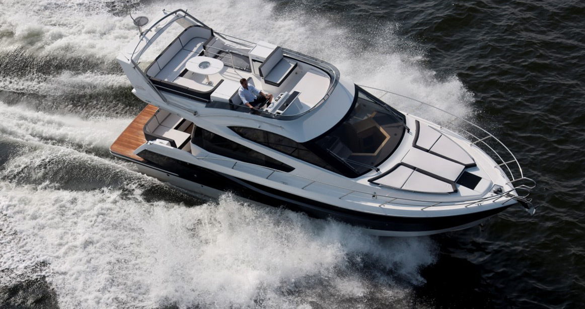 Galeon yacht out on the water