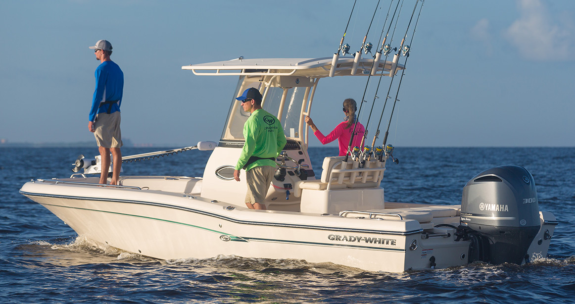 Grady White boat with people onboard