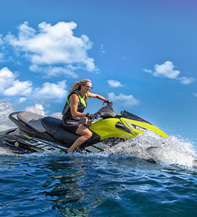 Woman on a Kawasaki jet ski