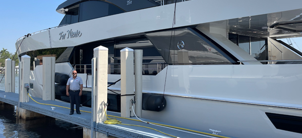 Brandon Flaherty on a boat