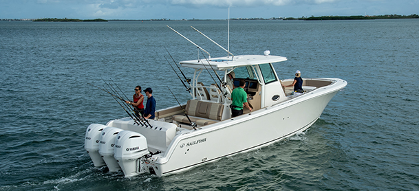 Saltwater fishing boat