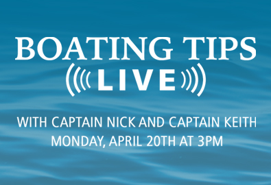 Boating Tips Live graphic over a water background