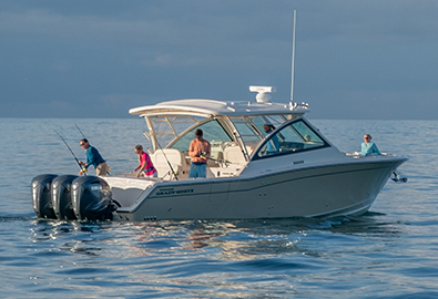 A Grady-White boat in the open water