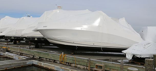 Boats being stored