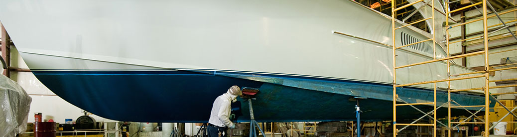 Boat being repaired