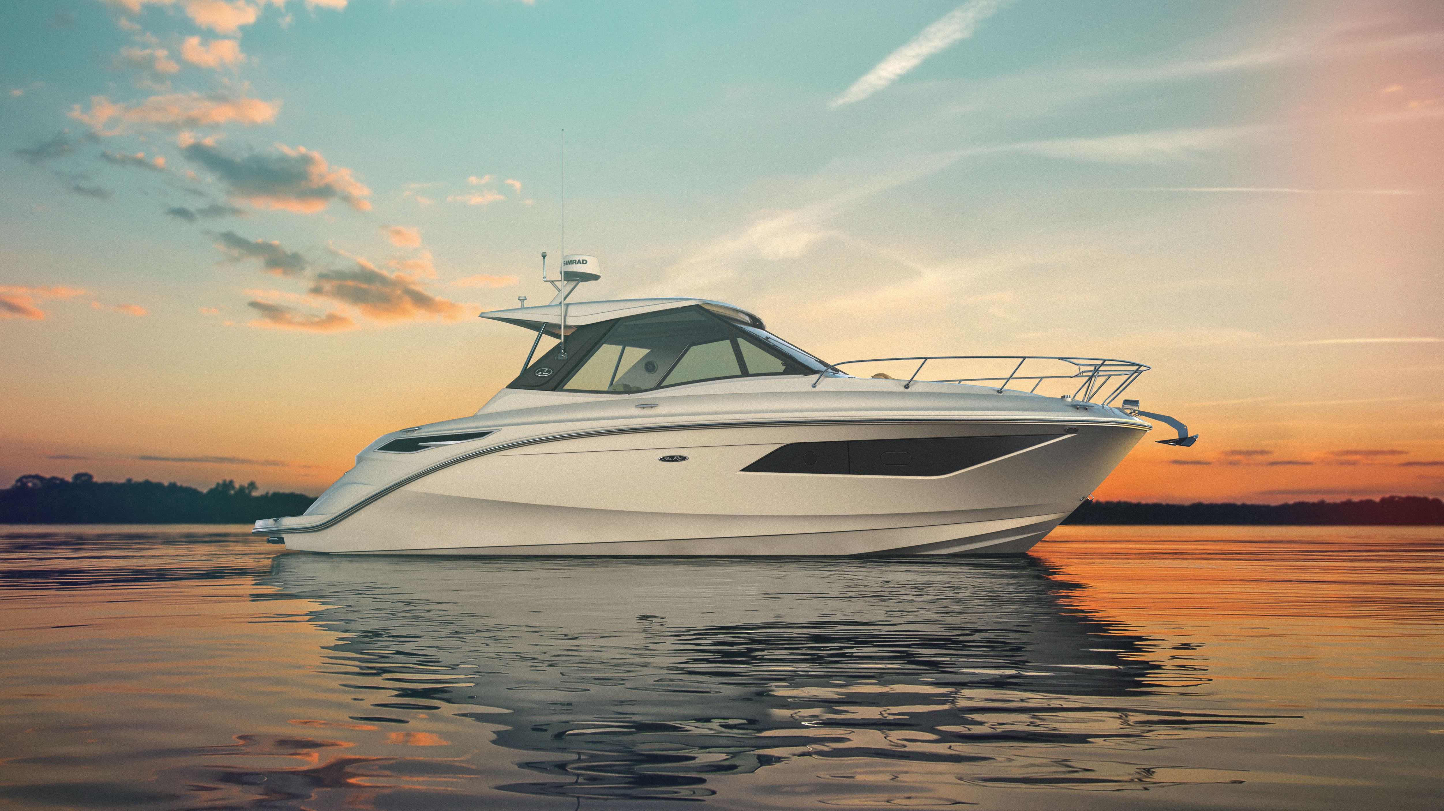 2024 sundancer 320 da320 coupe starboard profile sunset rendering