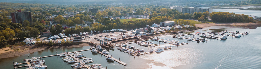 Aerial view of MarineMax Boston