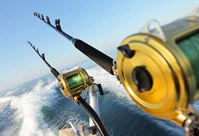 fishing on the back of a boat