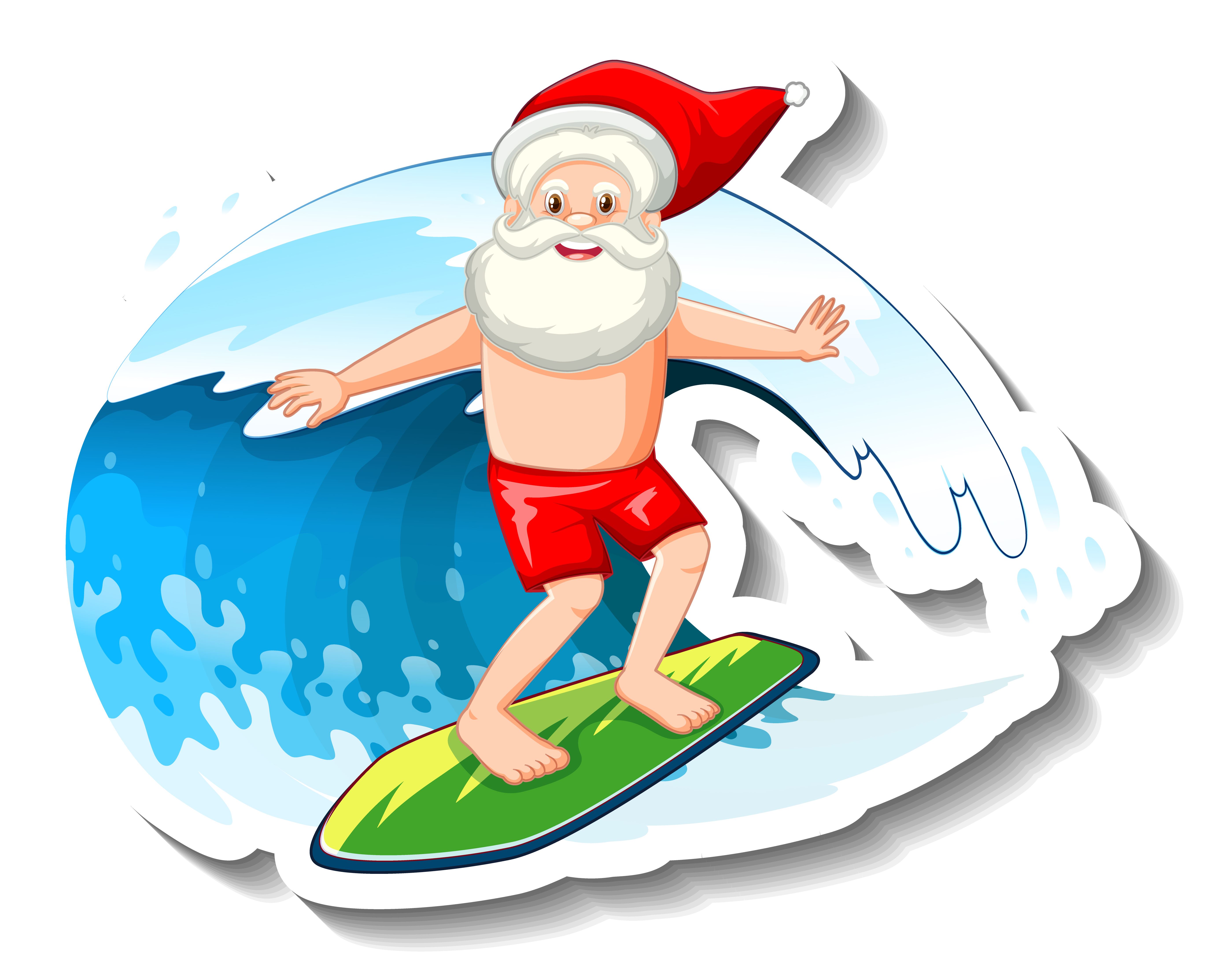surfing santa