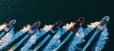 Mastercraft models on the water