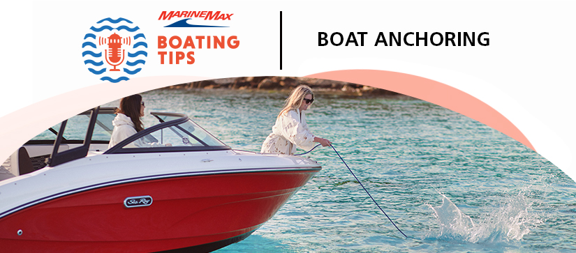 Woman throwing an anchor from the bow of a boat