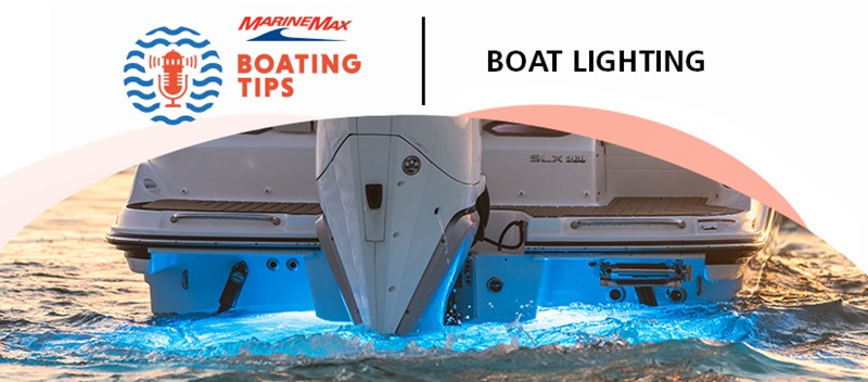 Stern of a boat with LED lighting