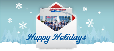 Happy Holidays image with snowflakes